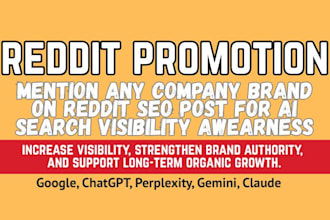 mention any company brand on reddit SEO post for ai search visibility awareness