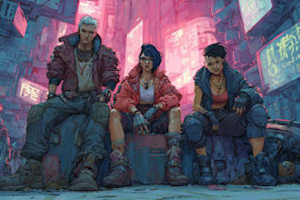 design cyberpunk character, character concept design