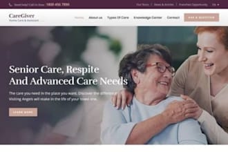 design wix home care website senior care caregiver agency intake form website