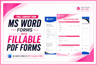 convert microsoft word forms into fillable PDF forms