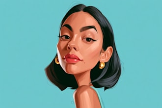 draw a cute and funny cartoon illustration
