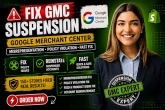 fix google merchant center suspension and misrepresentation fast