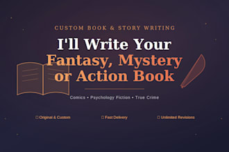 write your fantasy mystery or action book