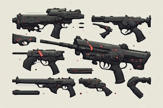 design unique weapons illustrationfor you