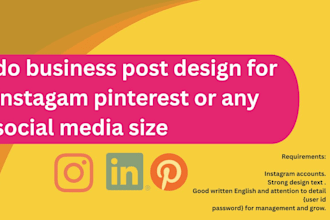 do business post design for instagam pinterest or any social media size