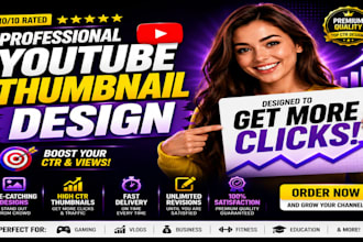 design high CTR eye catching youtube thumbnails
