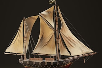 scan to stl model,3d ship in zbrush,boat resin miniature,product design,printing