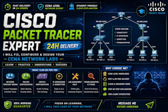 design and setup virtual network, vpn, and packet tracer topologies