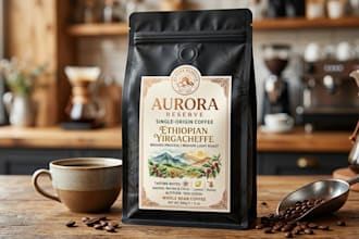 do modern premium coffee packaging label design