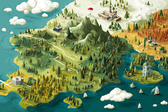 illustrate a creative vector map