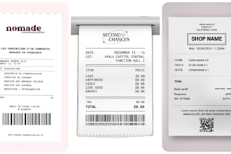 redesign receipt, invoice, bill and payment voucher professionally