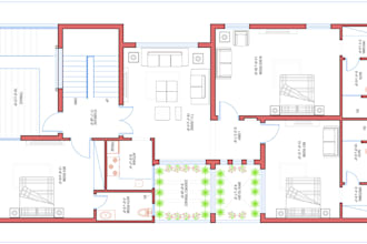 convert your hand sketch or PDF into a 2d cad floor plan