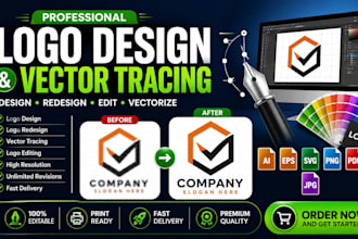 design professional redesign logo editing and vector vectorization