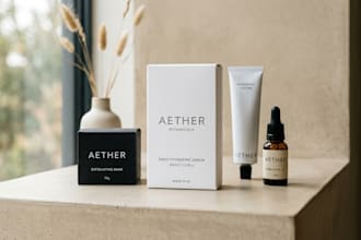design a minimalistic and clean product packaging