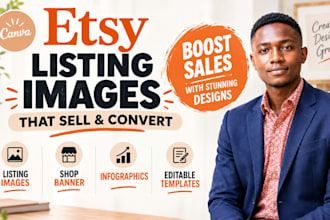 design canva etsy listing images, etsy banner, shop branding and templates