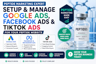 peptide marketing expert setup peptide google ads fb tiktok for peptide website