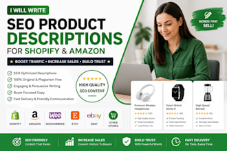 write product descriptions for shopify and amazon