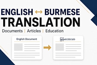manually translate english to burmese and burmese to english