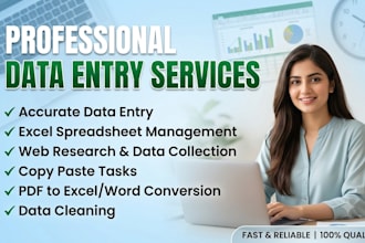 do data entry, copy paste, typing, and excel data entry
