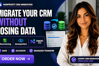 migrate your nonprofit CRM to bloomerang donorperfect or neon CRM seamlessly