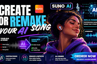 remake ai song, fix ai music or create your custom ai song using suno ai