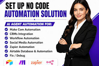 fix, setup make com, make com automation, api zapier automation, make com expert