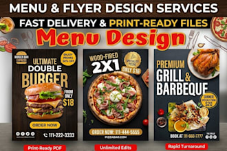 design professional restaurant menu or food menu card