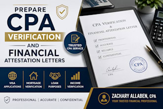 prepare CPA verification and financial attestation letters
