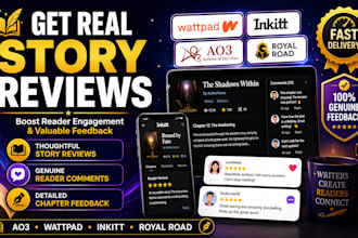 interact, read, review and comment on wattpad, inkitt, ao3, royal road