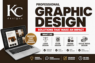 create a modern brand identity, logo, flyer, and social media design