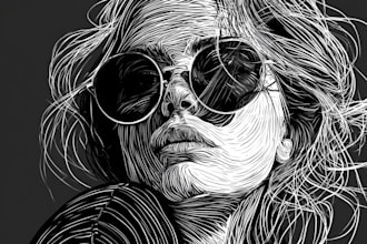 create vector line art illustration