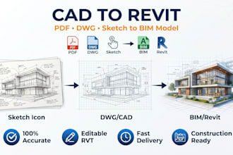 convert cad, PDF, or sketches into autodesk revit bim models
