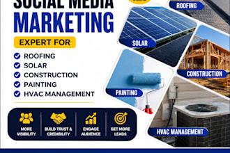 do roofing social media marketing solar, construction, painting, hvac management