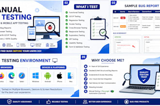 do manual testing, QA testing, and bug reporting for your website