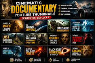 design cinematic documentary youtube thumbnails