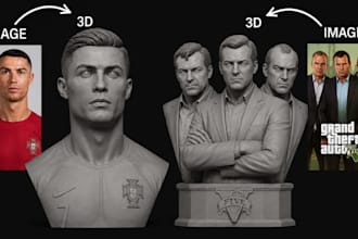 sculpt realistic 3d head 3d bust model, 3d face fully body model for 3d printing