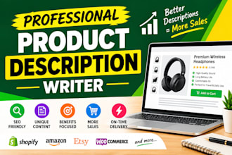 write SEO product descriptions for shopify and amazon