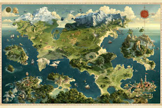 fantasy map illustration for map