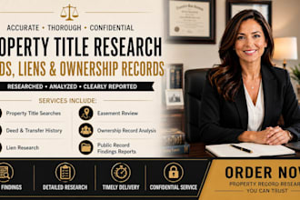 research property titles, deeds, liens, easements, and ownership records