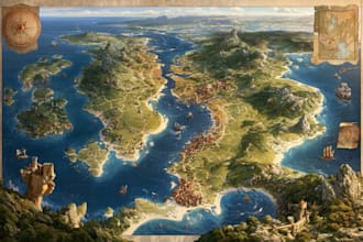 make fantasy map illustration