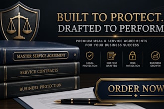 prepare professional master service contracts and legal agreements