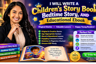 write a captivating childrens story book, bedtime story, and educational ebook