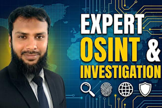 conduct osint investigations, threat intelligence, and background checks