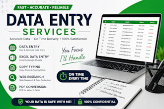do accurate data entry, copy typing, web research, and exce