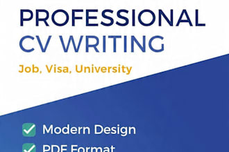 write professional CV resume and cover letter for job