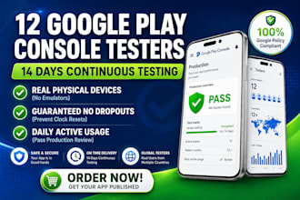 be your 12 google play console testers for 14 days closed testing