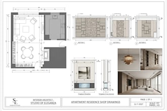 create custom furniture shop drawing millwork, cabinetry, joinery and 3d model