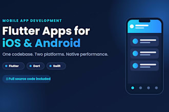 develop flutter ios and android app using dart and swift