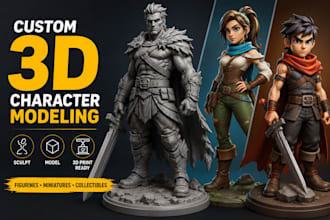 sculpt custom 3d printable characters, figurines, creatures and miniature models