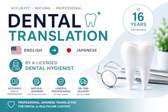 translate dental and medical content into natural japanese